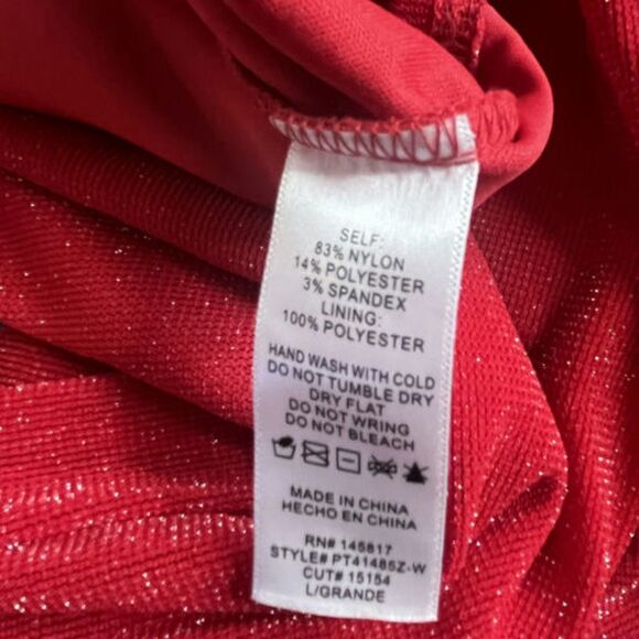 Windsor Women’s Size L Red Glitter Off Shoulder Corset Bustier Long Sleeve NWT - Picture 13 of 14